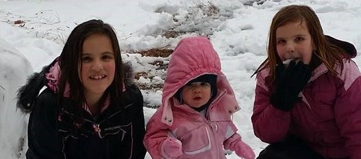 The girls out in the snow this December